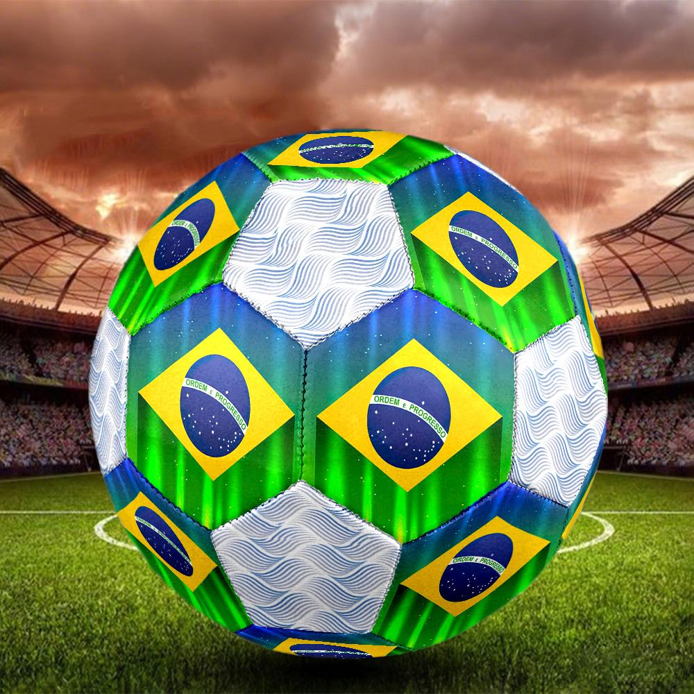 1 pz Bandiere Brasiliana e Portoghese Pallone da Calcio Calcio Taglia 5 Pallone da Calcetto Indoor alla Moda Colorato Gioco per il Cortile - Ottimo Regalo per gli Appassionati di Sport