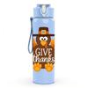 1PC Maple Leaf Give Thanks 750ml Color Plastic Sports Water Bottle Leakproof Flip Straw Lid Suitable for Sports Office Home Use