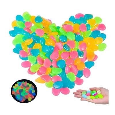 100 Pieces Luminous Stones - Luminous Pebble - Fluorescent Pebbles - Decoration Stones - White