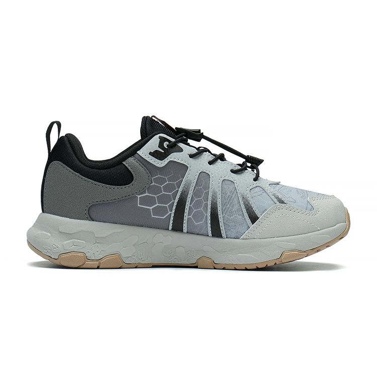 LiNing Youth  Rebound Wear-Resistant Non-Slip Low-Top Running Shoes Kids Running Shoes Gray Black YKFS080-1