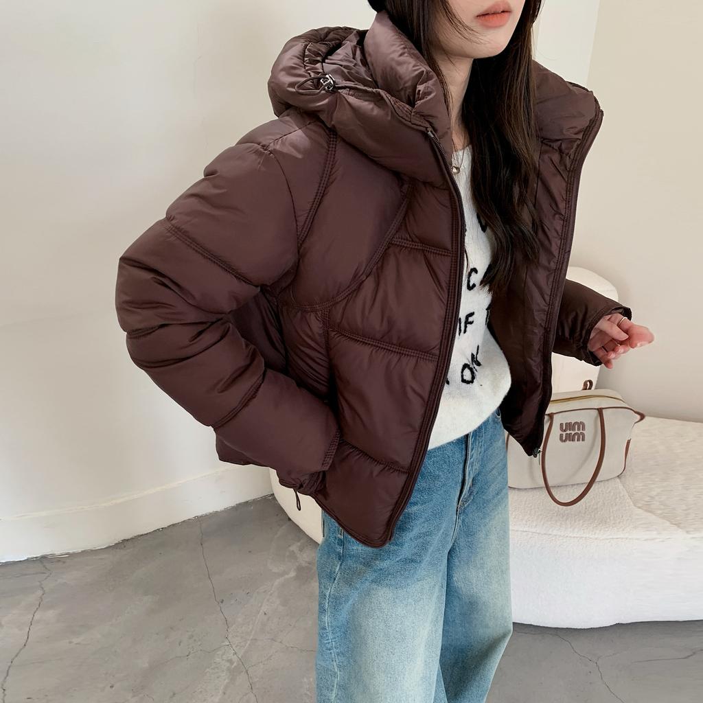 Hooded puff cotton-padded clothes women's winter new short loose warm cotton-padded clothes jacket cotton-padded jacket