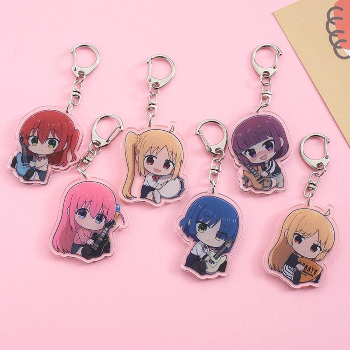 

1/6Pcs Anime Bocchi The Rock Acrylic Car Keychain Cute Backpack Pendant Funny Bag Charms Accessories Decoration Holiday Gifts 5cm