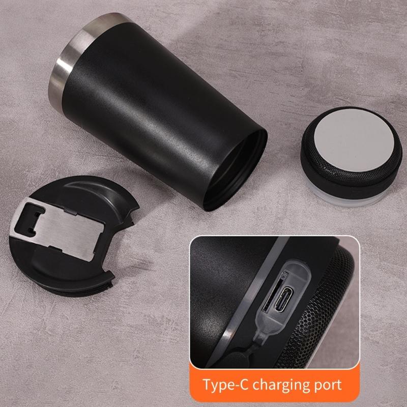 Stainless Steel Insulated Cup Builts In Removable Bluetooth-Compatible Speaker Perfect For Music Lover And Gift