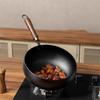 24cm Iron Wok Chinese Cooking Boiling Cookware No Coating Gas Stir Fry Pan Flat Bottom
