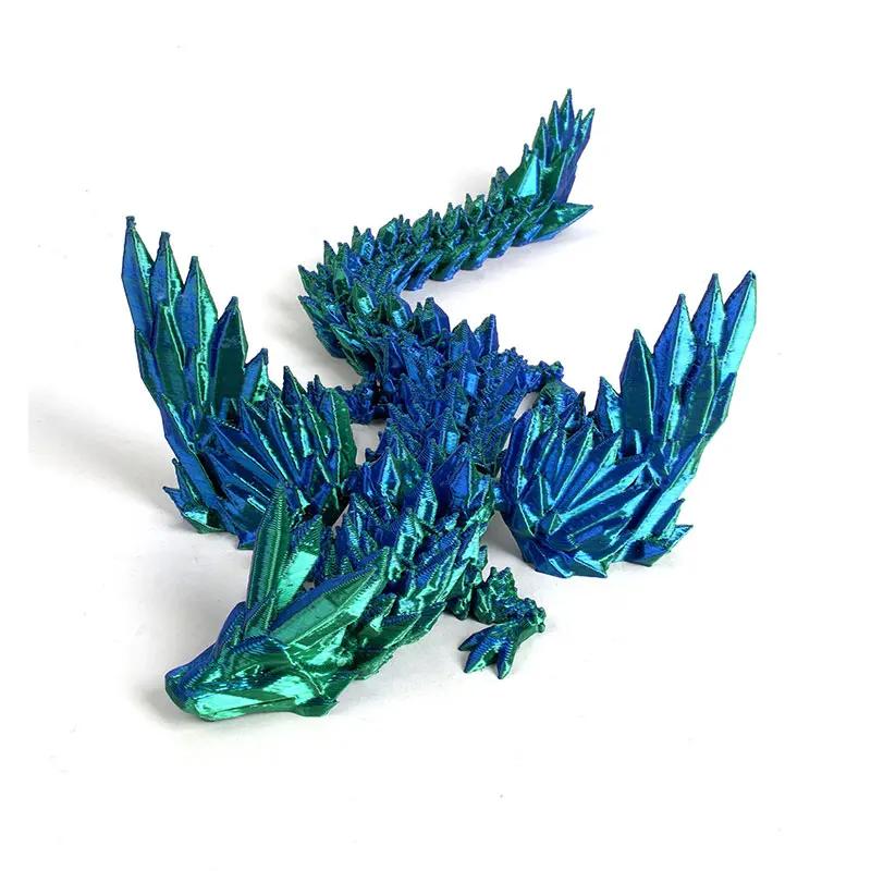 3D Printed Dragon Dinosaur Model Joints Can Move Freely Desktop Craft Ornament Gifts for Kids For Landscaping Decoration