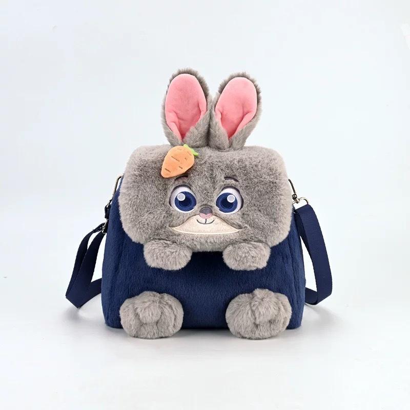 Cute Zootopia cartoon Judy Nick large capacity backpack crossbody bag fluffy flap shoulder bag 0154 CLE