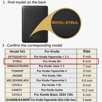 Auto Wake/Sleep Protective Case Magnetic Shockproof e-Reader Shell for Kindle 8th Generation-2016 Release (Model NO. SY69JL)