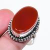 Natural Carnelian Gemstone 925 Sterling Silver Jewelry Ring Size 6.5 AR-18076