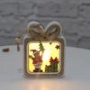 Christmas Light Luminous Ornament Wooden Christmas Tree Hanging Pendant Decor