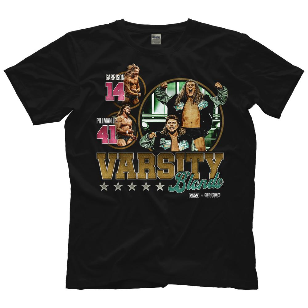 Varsity Blonds  14 amp; 41  AEW x Clotheslined Apparel AEW Official TShirt Unisex T-Shirt XL