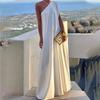Dress summer women's new one-shoulder sleeveless dress long solid color skirt in stock