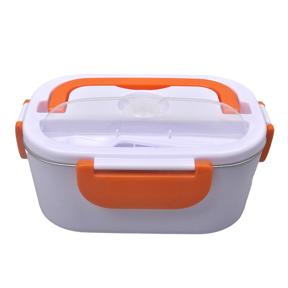 Electric Heated Lunch Box, Car Picnic Food Heating Heater, Stainless Steel Food Warmer Container Dual Use