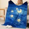 Starry Sky Plush Flannel Throw Blanket Soft, Cozy Warm for Home, Sleep, Halloween & Christmas