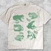Frosch Tattoo Stil T-Shirt, Vintage 90er Amphibien Grafik T-Shirt, Retro Y2K Naturecore Shirt, Wildtier Frosch Liebhaber Oberteil, Einzigartiges Tiergeschenk