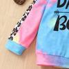 Kids' Cross-Border Tie-Dye Patchwork Hoodie & Sweatpants Set, Autumn/Winter Fashion