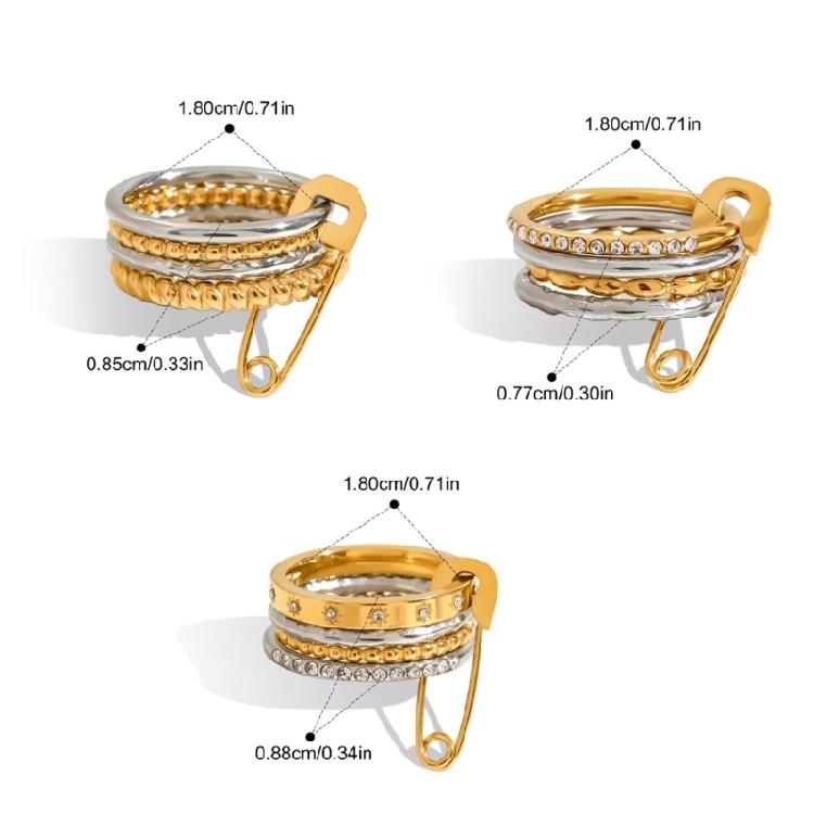 Stapelbare minimalistische Schmuck Edelstahlringe für den täglichen Gebrauch 3 vielseitige Stile Verstellbare bequeme Passform