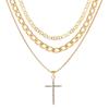 Personalized Cross Heart Pendant Multi-layer Necklace