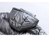 Women's 2023 Silver Satin Hooded Jacket - European & American Autumn/Winter Style