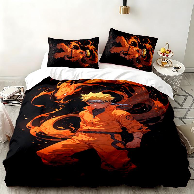 Set da 3 pezzi Naruto Perfetto per la camera da letto Set di biancheria da letto confortevole include una federa per piumone e due federe Ideale come regalo di compleanno o di Natale