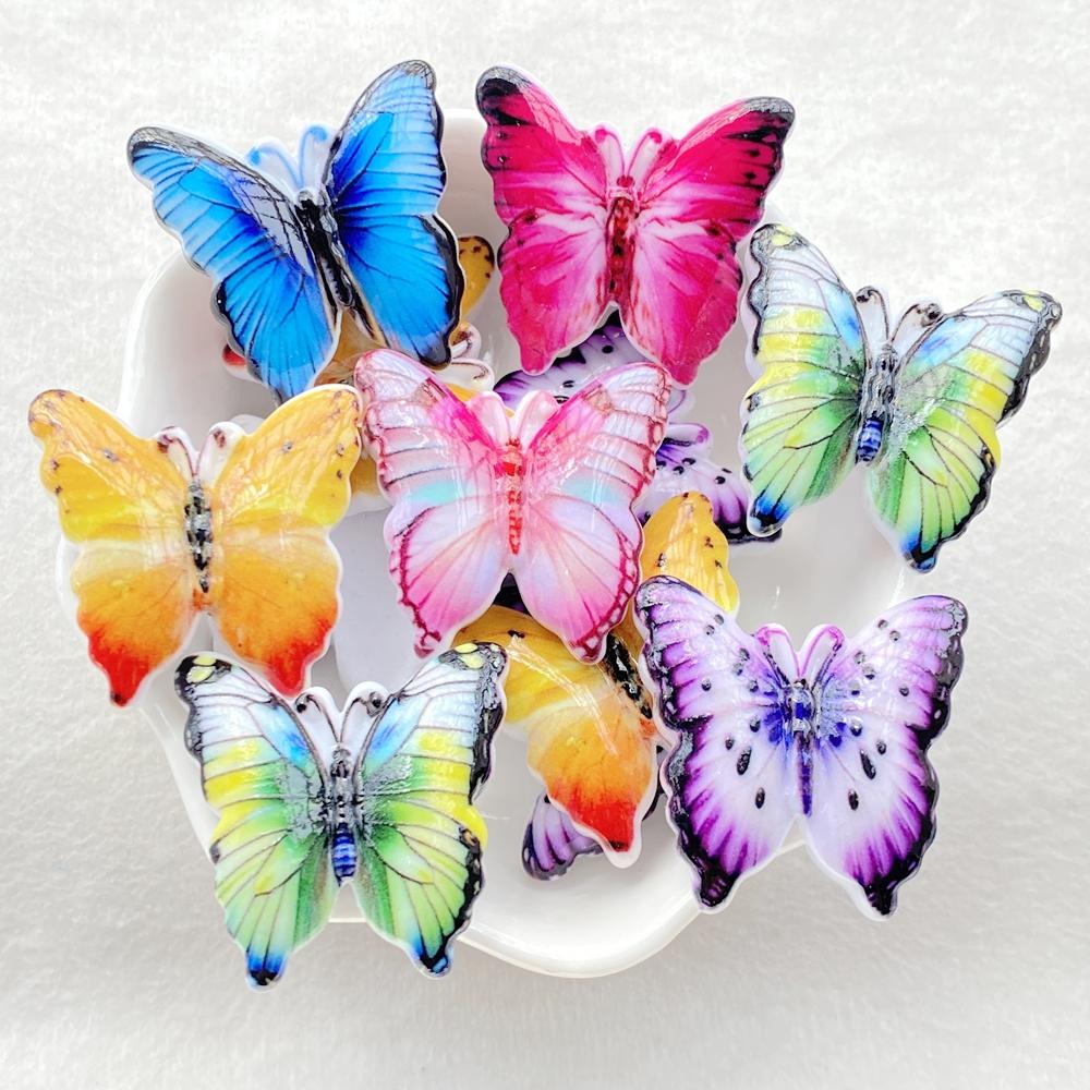 

10Pcs Cute Cartoon Butterfly Flat Back Resin Scrapbooking DIY Jewelry Craft Decoration Accessorie