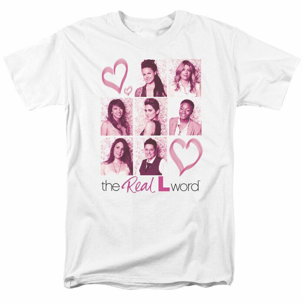 The Real L Word Hearts T Shirt Mens Licensed Classic TV Show Pride Tee White XXXXL