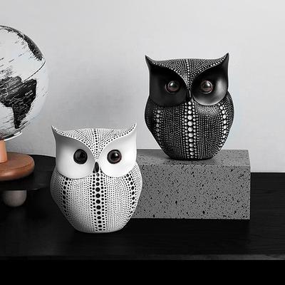 Nordic Creative Owl Animal Ornaments Art Living Room Office Home Resin Soft Decoration Crafts