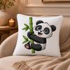 panda Cushion Cover Anti-dustmite Pillowcase Invisible zipper silky short plush Sofa cushion cover