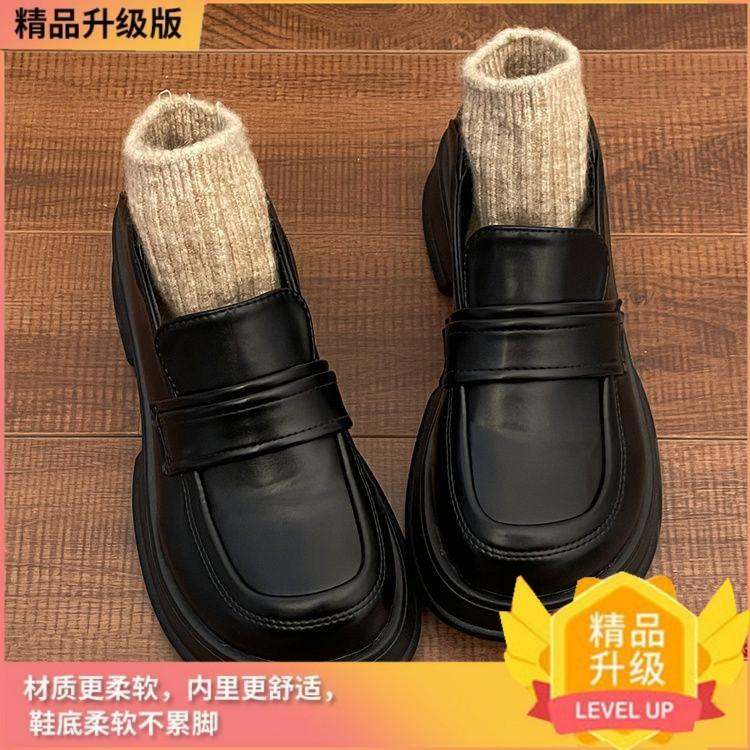 Japanese college style thick-soled basic jk small leather shoes women's 2025 new spring and autumn versatile Korean version round head single shoe