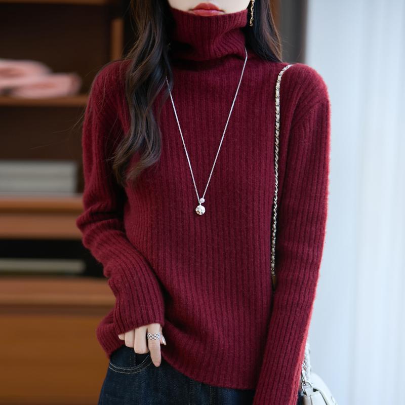 Dámský kašmírový svetr Kašmír Qinghe 30% kašmír 70% vlna podzimní a zimní pulovr hřejivý a módní