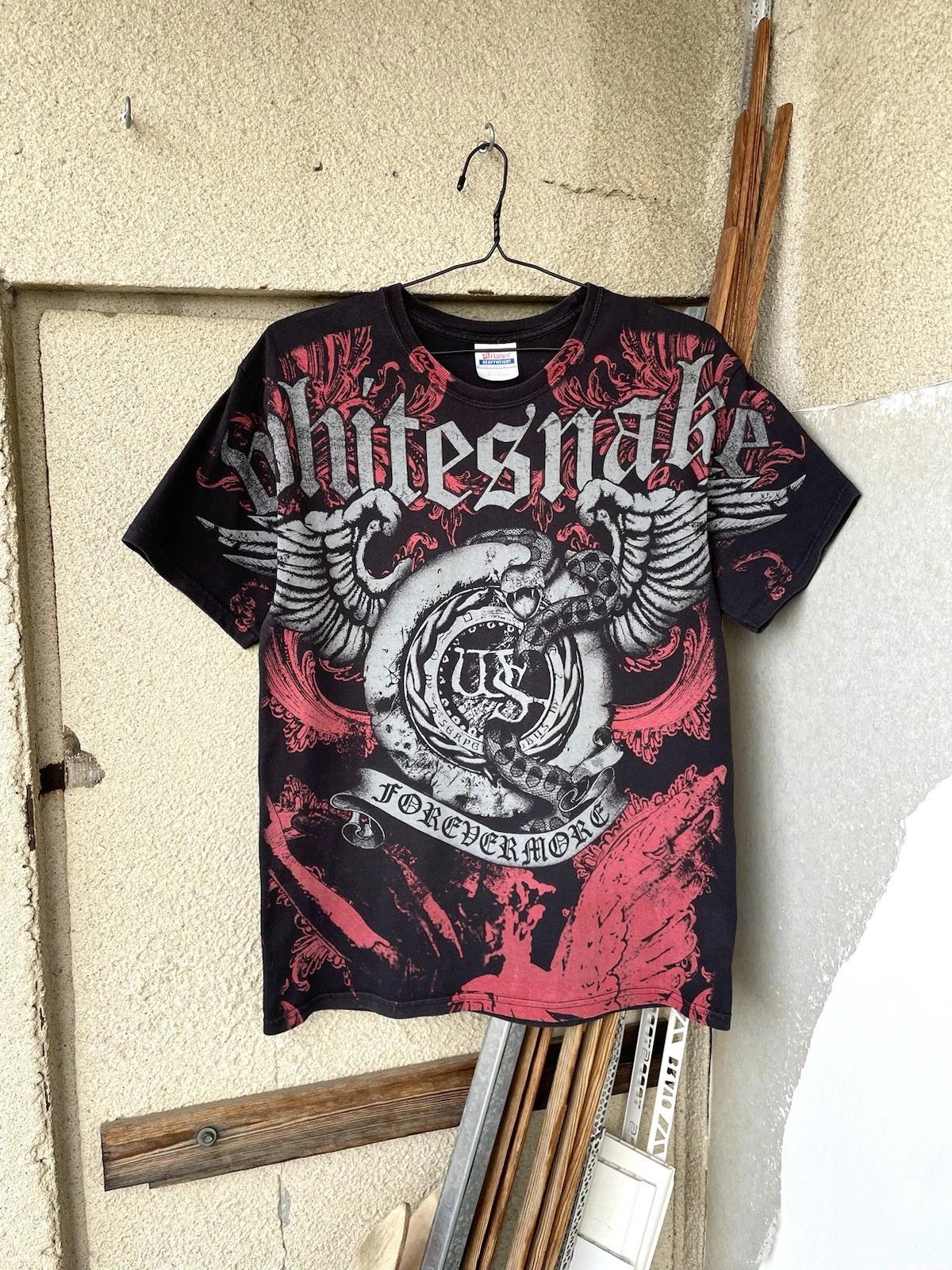 Vintage Whitesnake All Over Print Graphic Rock Band T-Shirt Size M 2XL