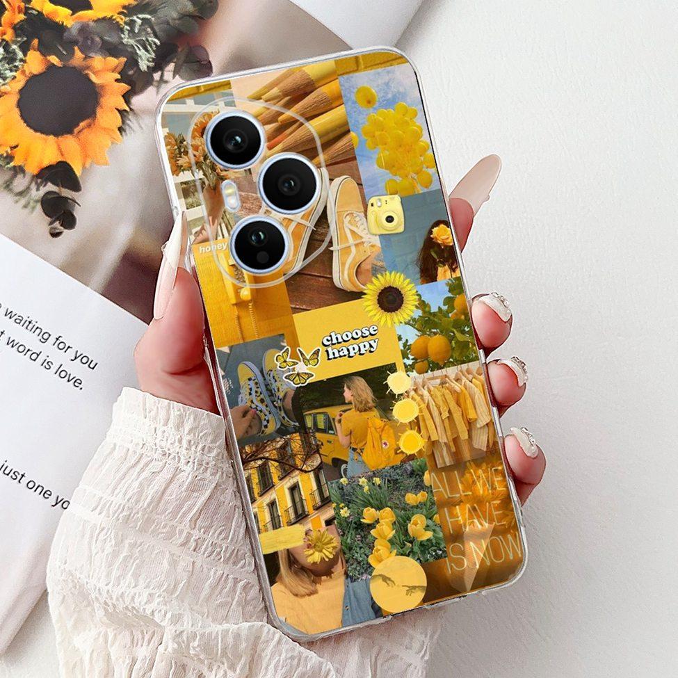 Clear For Honor 400 Pro Case DNP-NX9 Cute Cartoon Cat Fashion Flower Funny Painted Soft Bumper For Honor 400Pro Back Cover Funda