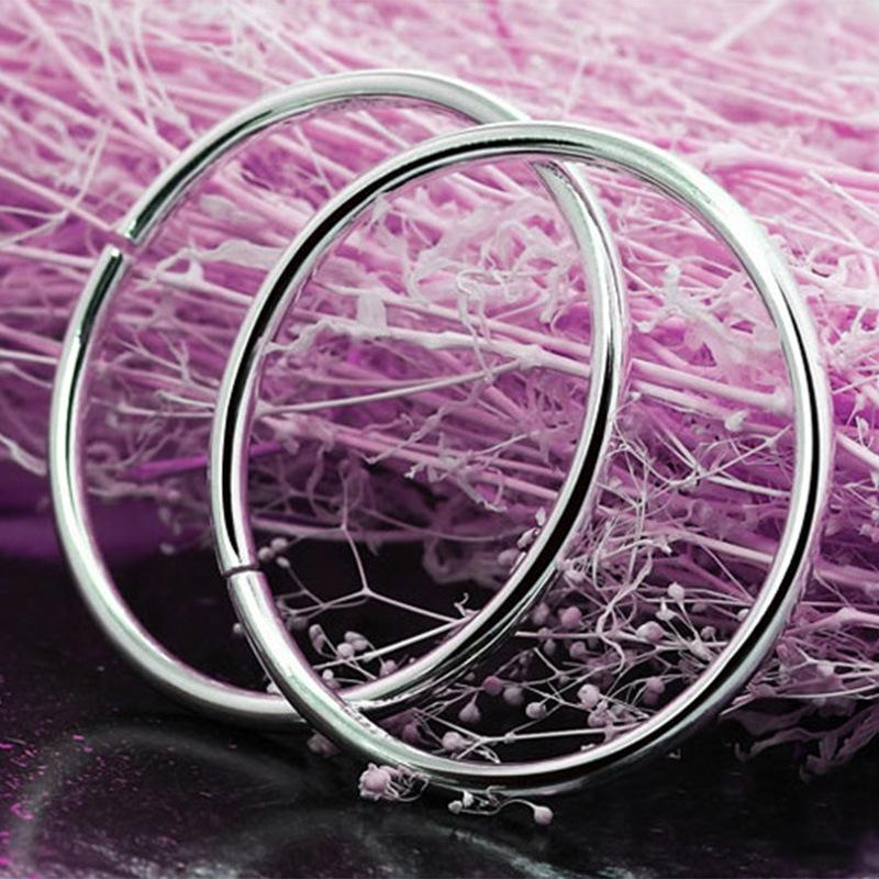 Women's Bracelet Smooth Face Bracelet Fashionable Silver Plated Jewelry Solid High Gloss Light Body Bracelet Korean Edition for Men and Women
