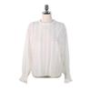Maglia da Donna Primavera Manica a Lanterna Fondo in Pizzo Tinta Unita Giuntura Girocollo Manica Lunga Pullover Top