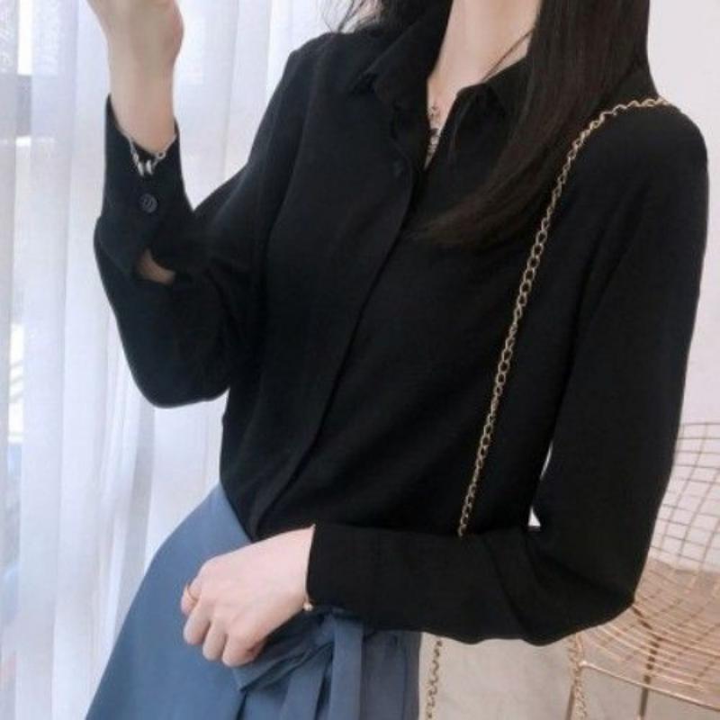 Elegant Fashion Turn-down Collar Button Thin Blouses Spring Autumn Patchwork Color Women's Clothing Slim Open Stitch Shirts