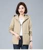 Women's Plus Size Hooded Short Jacket - Casual Spring/Autumn Outerwear for Middle-Aged Women