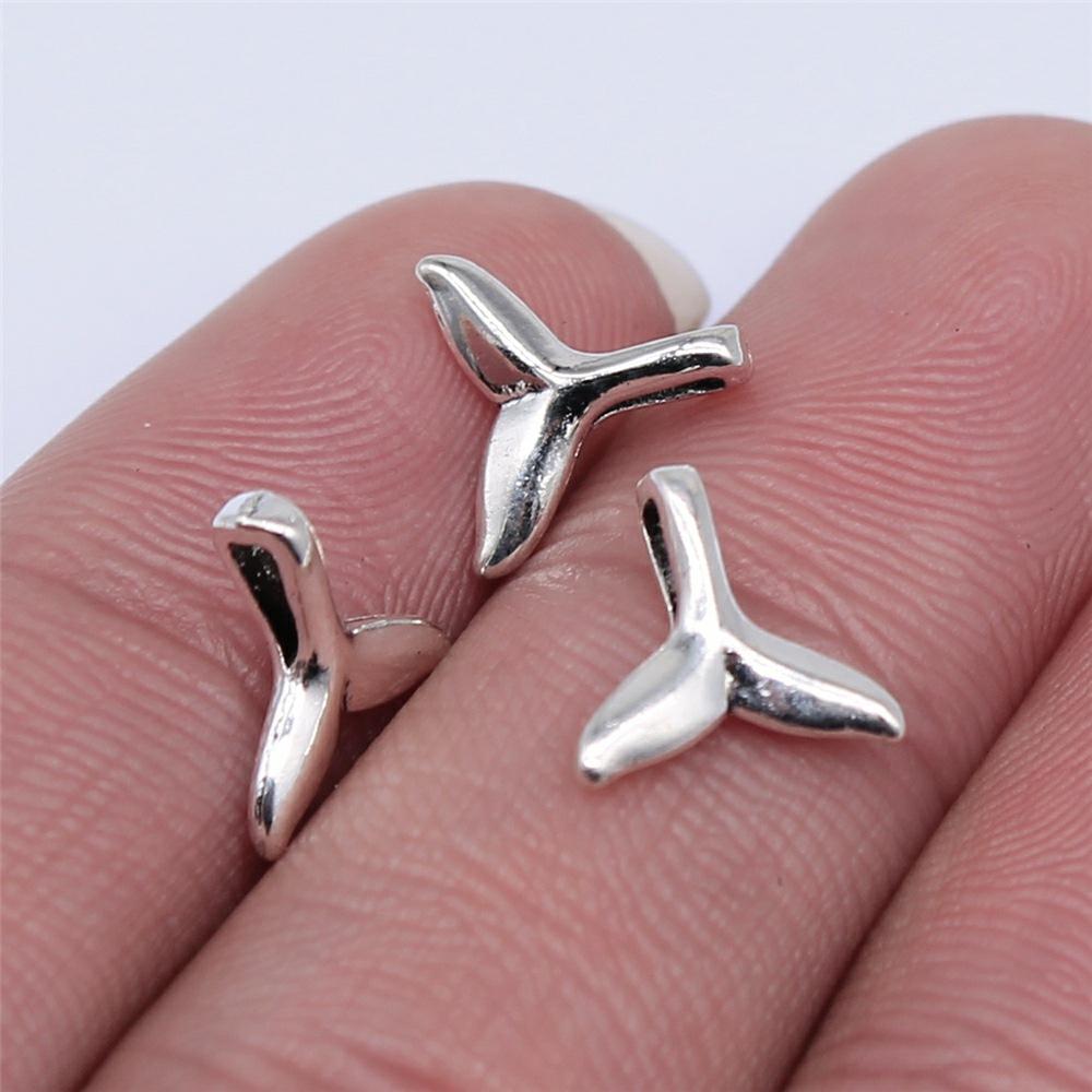 

20pcs Whale Tail Charms For Jewelry Making Antique Silver Color Pendants DIY Crafts Making Findings Handmade Tibetan Jewelry