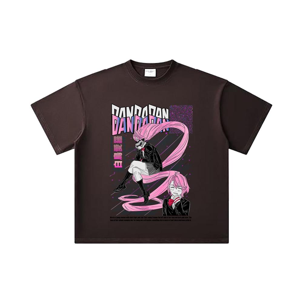 260 GSM Double Yarn 32 Count 100% Cotton Dandadan V2 Aira Print Unisex Heavy Cotton T Shirt