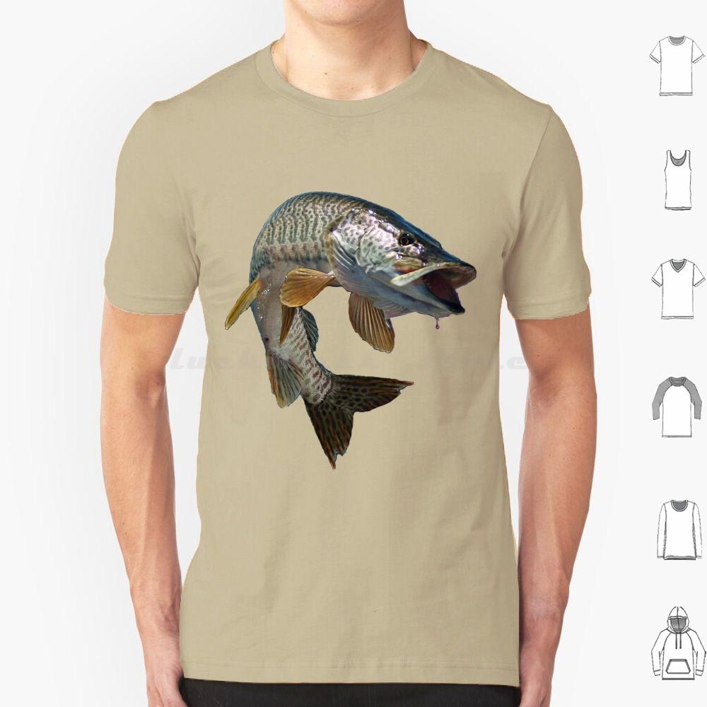 Moschus T-Shirt Baumwolle Männer Frauen DIY Druck Fisch Angeln Angler Moschus Tiger Moschus Forelle Schwarzbarsch Hecht Fliegenfischen Eis
