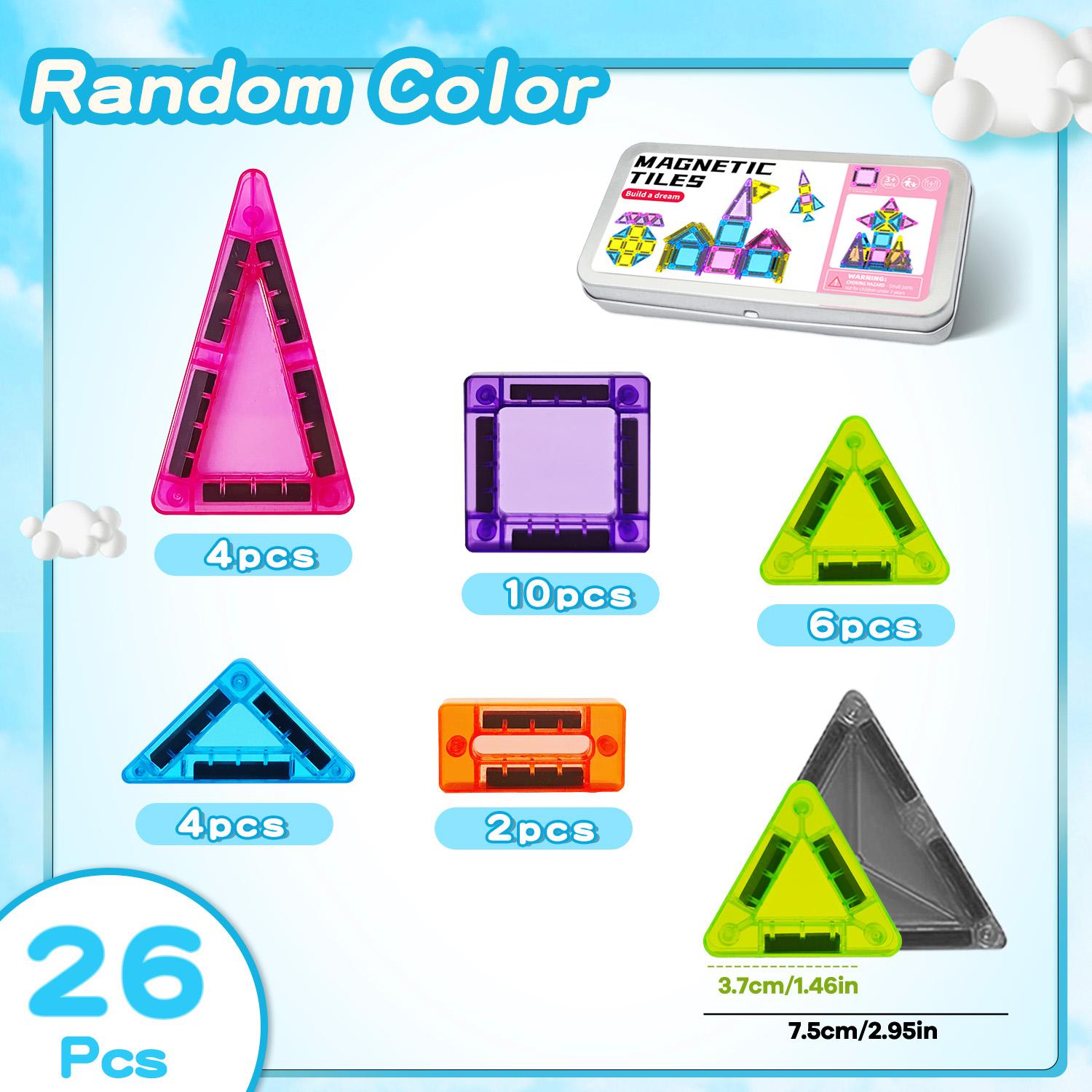 

Mini Magnetic Tile Building Blocks,with Iron Box for Portable Play, Perfect for Gifts and Easy Storage, Safe for Kids