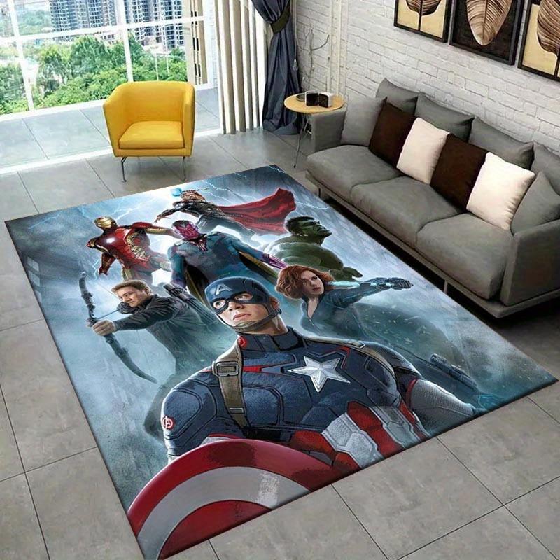 1pc Avengers Pattern Area Rug Soft Flannel Floor Mat for Living Room,Office,Bedroom and Carpet,Sofa Coffee Table Floor Mat