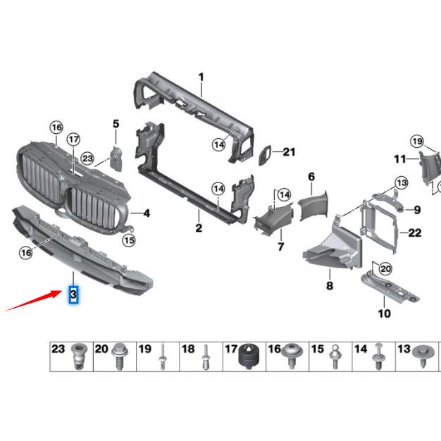 BMW 7-serie G11/G12 Nedre luftkanal sektion 51748091762