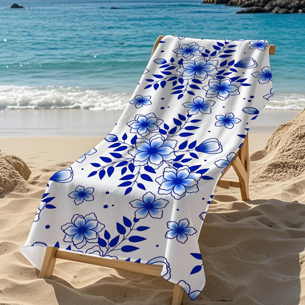 Chinoiserie Floral Towel Five-Star Hotel Quality Eco-Friendly Ultra Soft Thick Towels & Beach Towels