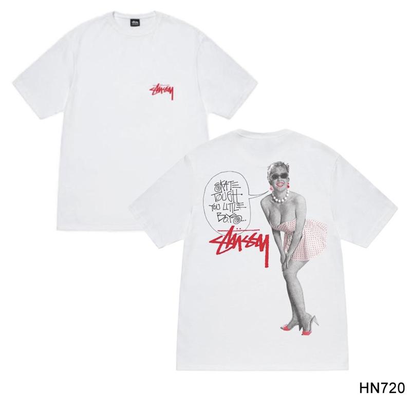 Stussy 2025 Sommer Neues Hochwertiges Rundhals-T-Shirt aus Baumwolle für Männer und Frauen Klassisches Logo mit neuem Musterdruck Paar-T-Shirt