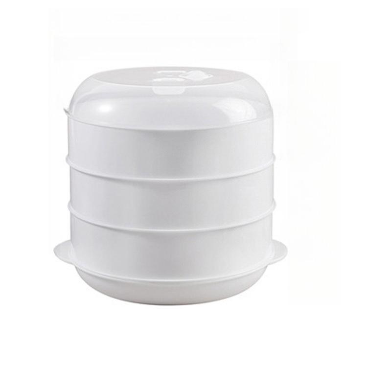 Microwave Steamer Container for Dumplings and Rice Specialized Food Cooking Gadget Kitchen Plastic Tool Heat Steamed Bun Utensil