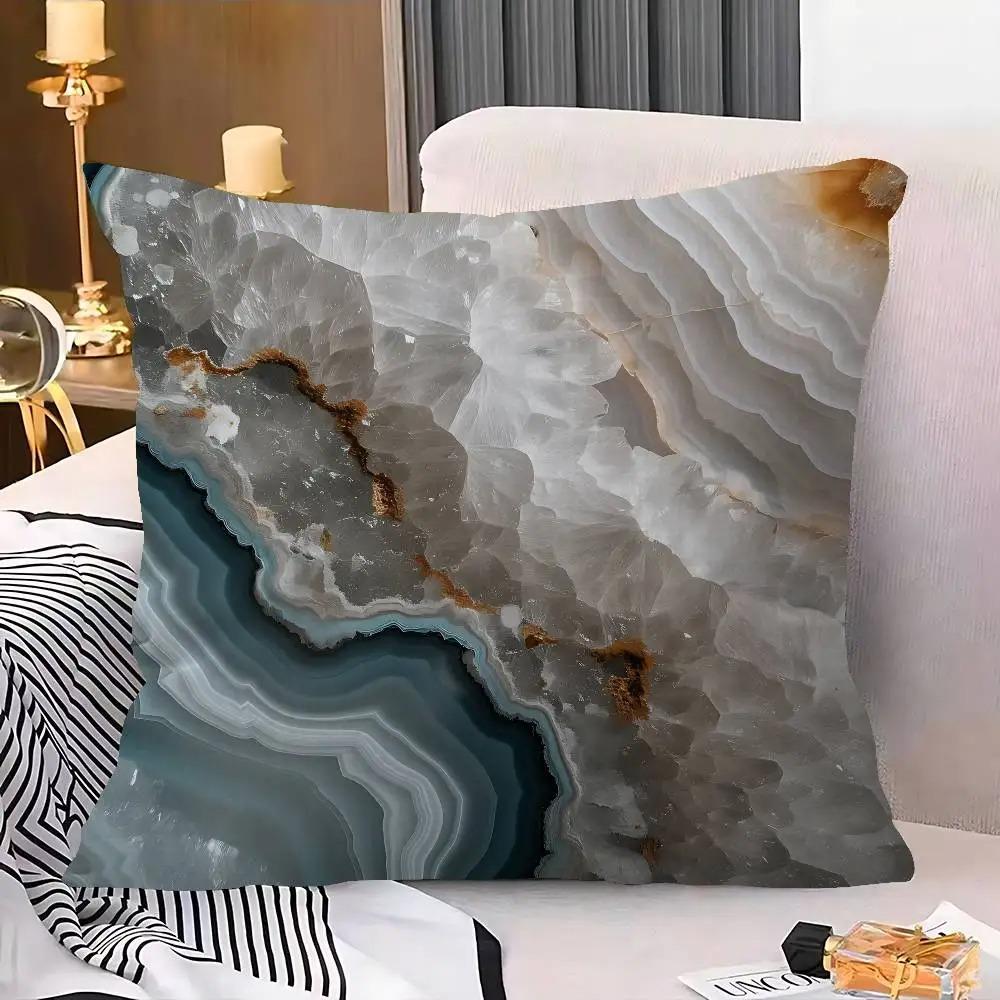 Decorazioni per la Casa Copricuscini con Motivo Marmo Blu e Oro Copricuscino con Motivo Adatto per Divano Camera da Letto Auto