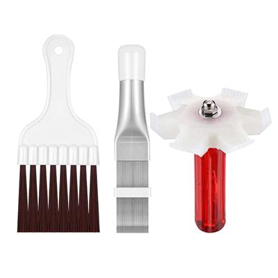 3 Pcs Condenser Fin Cleaning Comb Stainless Steel Air Conditioner Fin Cleaner Refrigerator Coil Cleaning Whisk Brush