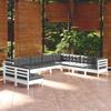 Day and Night - Day and Night Garden Furniture 10 Pieces and Cushions White Solid Pine Wood
