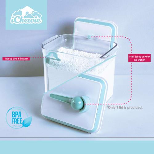 iChewie - BopTop (1 Container) Airtight Food Storage Container - Mechanical Silicone Seal Canister - BPA Free - Approx. 1700ml