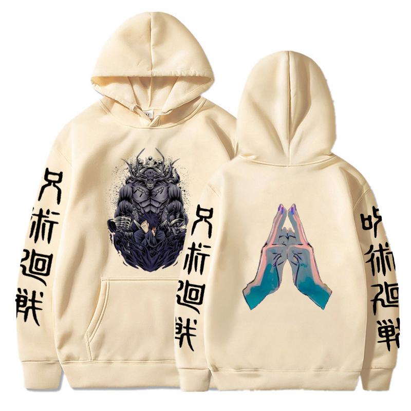 Japan Anime Trend Jujutsu Kaisen Graphic Hoodies Vintage Oversized Hooded Hip Hop Long Sleeves Cotton Hoodie Men Women Clothes