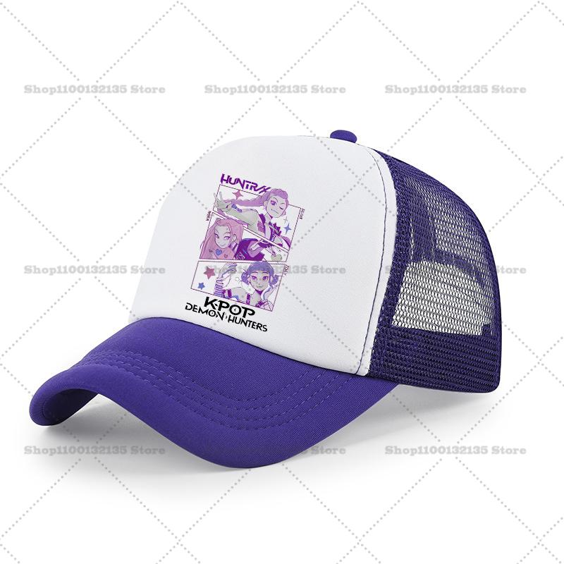 KPoP Demon Hunter Summer Baseball Cap Cartoon Anime Print Hat Boy Girl Breathable Kid Hat HipHop NetCap Kawaii Kids Toy Gift